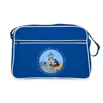 Cognition, white writing - Retro Bag - blue/white - Front