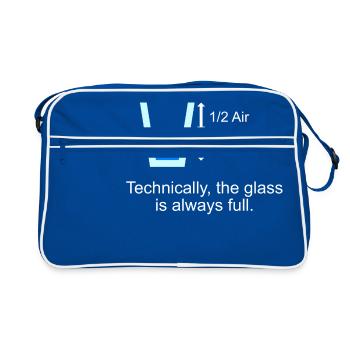 Glass T-Shirt Gift Idea Christmas Fun Fun - Retro Bag - blue/white - Front