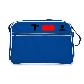 I love reading bookworm bookworm - Retro Bag - blue/white - Front