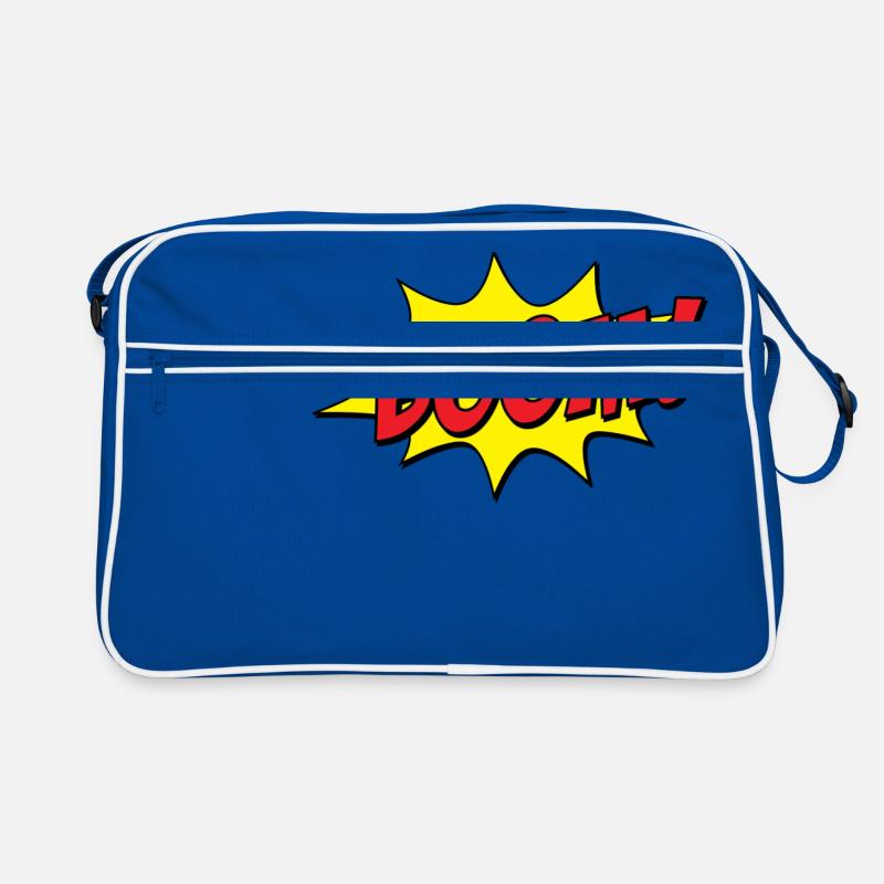 Boom! - Retro Tasche - Blau/Weiß