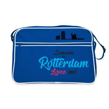 Rotterdam - Pays-Bas - Pays-Bas - Randstad - Sac Retro - bleu/blanc - Devant
