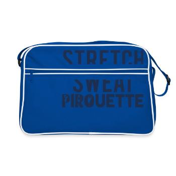 Ballett Geschenk Stretch - Sweat - Pirouette - Retro Tasche - Blau/Weiß - Vorne