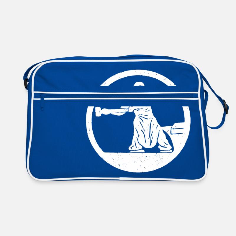 Schmied und Amboss - Retro Tasche - Blau/Weiß