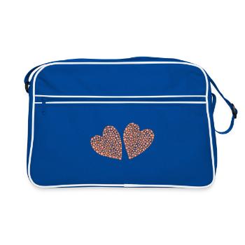 Double Hearts Style - Sac Retro - bleu/blanc - Devant