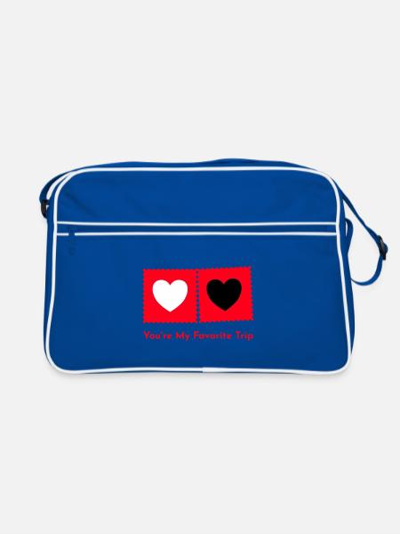 Tu es mon voyage préféré - Saint-Valentin psychodélique - Sac Retro - bleu/blanc - Devant