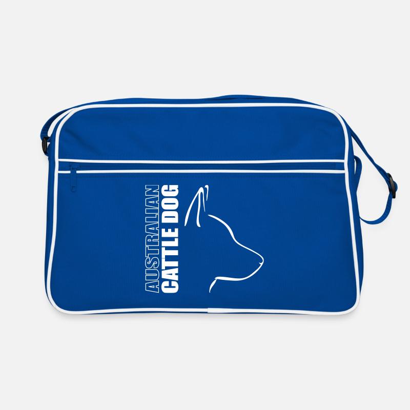AUSTRALIAN CATTLE DOG Profil Wilsigns Hunde Hund - Retro Tasche - Blau/Weiß