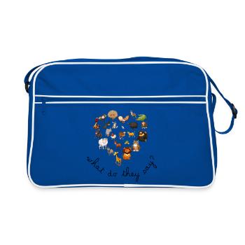 Animaux pour enfants cartoon - Sac Retro - bleu/blanc - Devant