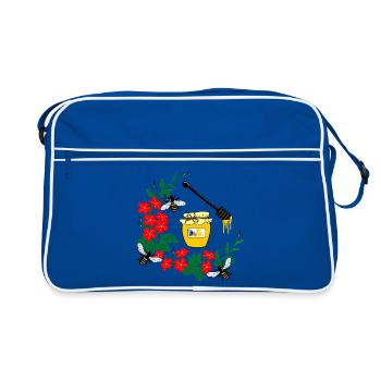 Couronne de fleurs au miel - Sac Retro - bleu/blanc - Devant
