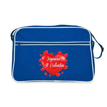 Coeur st valentin - Sac Retro - bleu/blanc - Devant