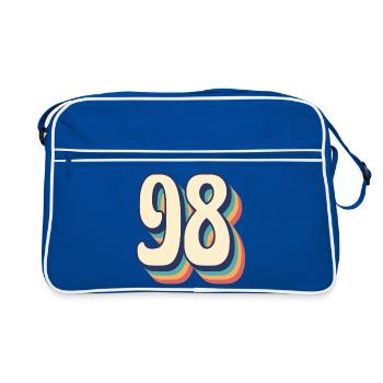 T-Shirt rétro Vintage numéro 98, quatre-vingt-dix-huit - Sac Retro - bleu/blanc - Devant