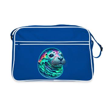 Phoque de l’aurore boréale - Sac Retro - bleu/blanc - Devant