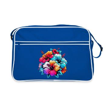 Fleurs d’hibiscus - Sac Retro - bleu/blanc - Devant