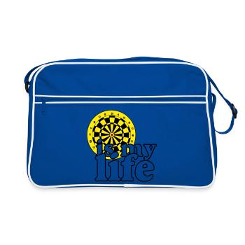 Fléchettes, fléchettes, fléchettes, chemise, fléchettes, c’est ma vie - Sac Retro - bleu/blanc - Devant