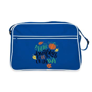 Déco Automne avec Citrouille et Feuilles - Sac Retro - bleu/blanc - Devant
