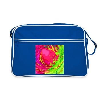 Jeu de couleurs tourbillonnant néon - Sac Retro - bleu/blanc - Devant