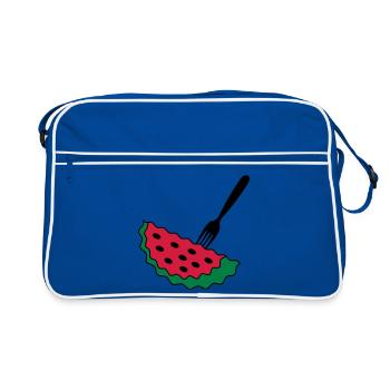 Melon avec fourchette - Sac Retro - bleu/blanc - Devant