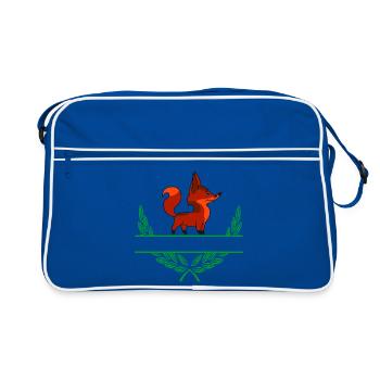Fox with Namespace - Retro Bag - blue/white - Front