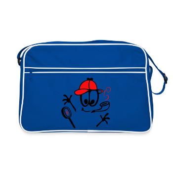 Détective au sifflet - Sac Retro - bleu/blanc - Devant