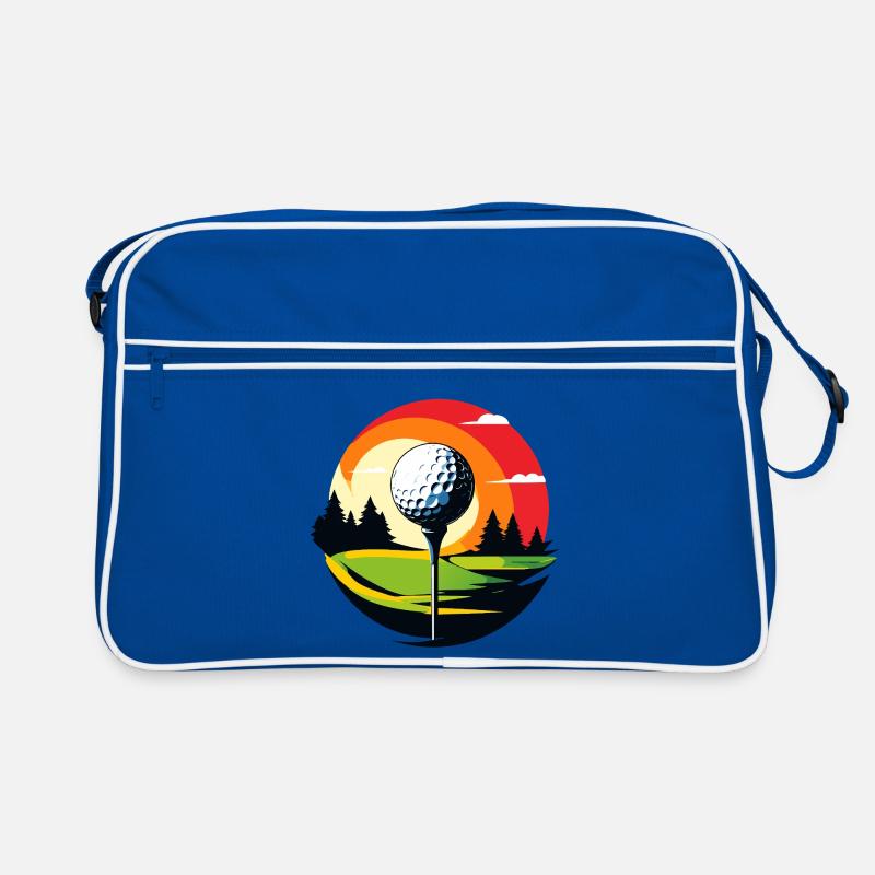 Golf Ball Golf Terrain Golf Golf Thème du Golf - Sac Retro - bleu/blanc