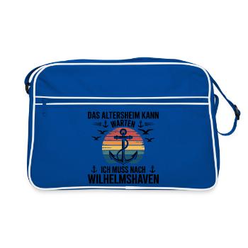 Wilhelmshaven sayings Wilhelmshaven saying - Retro Bag - blue/white - Front
