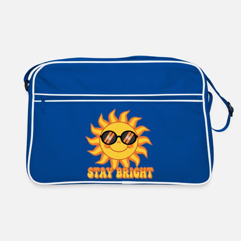 Bleib Bright Retro Groovy Smiling Sun Design Retro Tasche