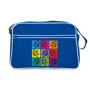 Äppelwoi bunt - Retro Tasche - Blau/Weiß - Vorne