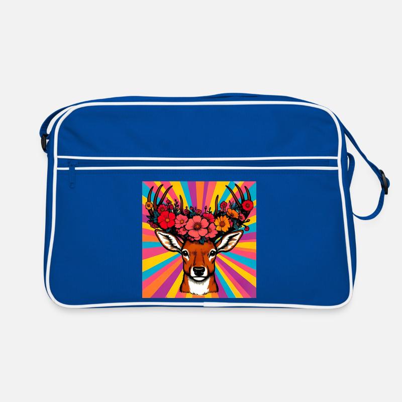 Cerf aux fleurs Sac Retro