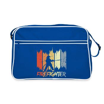 Look rétro des pompiers - Sac Retro - bleu/blanc - Devant