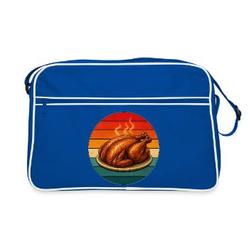 Retro Turkey BBQ Vintage Grill Motif - Retro Bag - blue/white - Front
