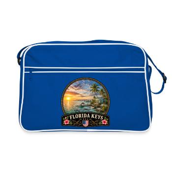 Vacances aux Keys de Floride aux États-Unis dans l’océan Atlantique - Sac Retro - bleu/blanc - Devant