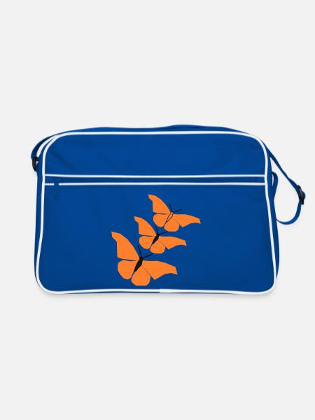 3_schmetterlinge_22 - Sac Retro - bleu/blanc - Devant