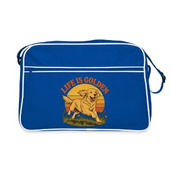 Life is golden with Golden Retriever - Retro Bag - blue/white - Front