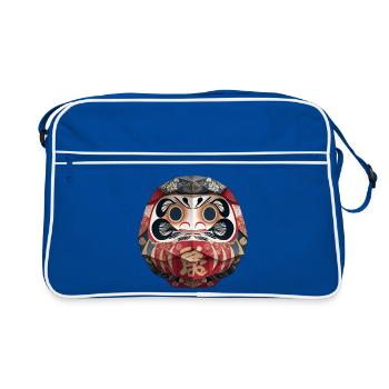 Daruma à motif géométrique d’origami Daruma - Sac Retro - bleu/blanc - Devant