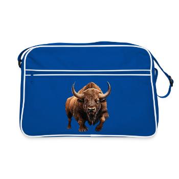Auerochse - Retro Tasche - Blau/Weiß - Vorne