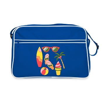 Été Rétro Vacances d’été comme de la glace au soleil - Sac Retro - bleu/blanc - Devant