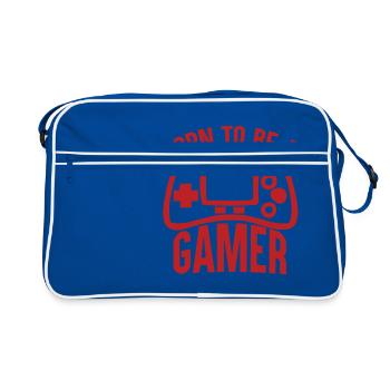 Gamer - Born to be a gamer - Retro Bag - blue/white - Front