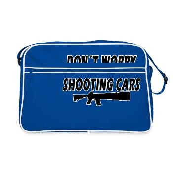 Shooting Cars - Retro Tasche - Blau/Weiß - Vorne