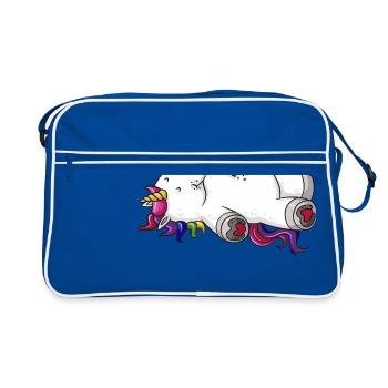 Munching comic Unicorn rainbow - Retro Bag - blue/white - Front