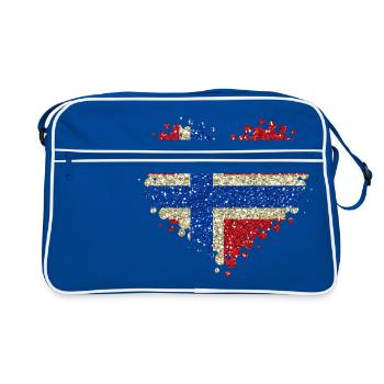 J'adore la Norvège - Glitter couleurs nationales Drapeau - Sac Retro - bleu/blanc - Devant