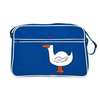 Christmas | Merry Christmas | Goose geese duck - Retro Bag - blue/white - Front