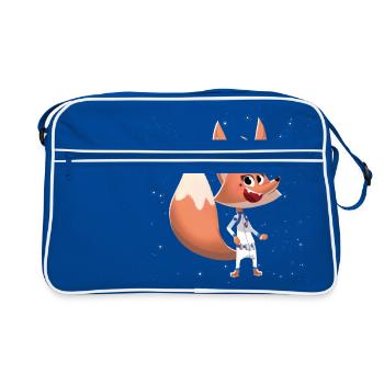 Fox « Hannah » - animaux de la forêt pour les enfants drôles - Sac Retro - bleu/blanc - Devant