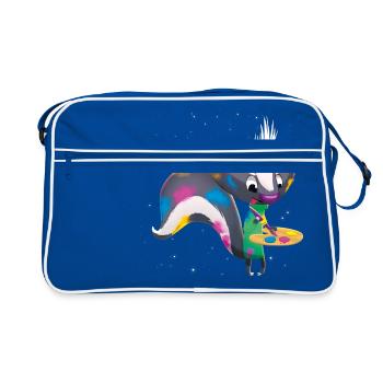 Skunk « Anton » - animaux de la forêt pour les enfants drôles - Sac Retro - bleu/blanc - Devant