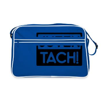 Juten Tach - Dialekt, Geschenkidee - Retro Tasche - Blau/Weiß - Vorne