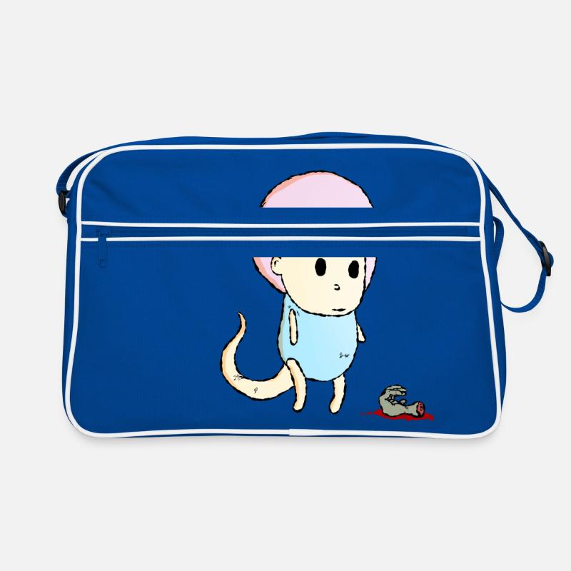 Achille Biseaud - Retro Tasche - Blau/Weiß