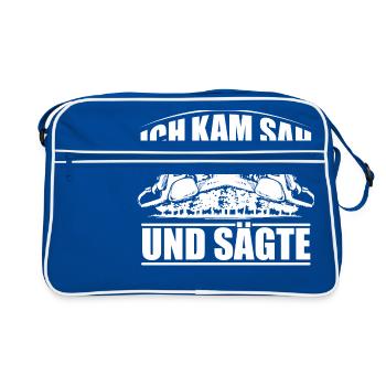 BOIS SAW BOINSAW CADEAU FOREST FÖRSTER PROFESSION - Sac Retro - bleu/blanc - Devant