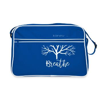 Breathe Meditation Yoga Tree Nature - Retro Bag - blue/white - Front