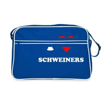 J'aime Schweiners (porc rôti) - Sac Retro - bleu/blanc - Devant