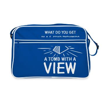 Archéologue archéologue égyptologue pyramide blague - Sac Retro - bleu/blanc - Devant