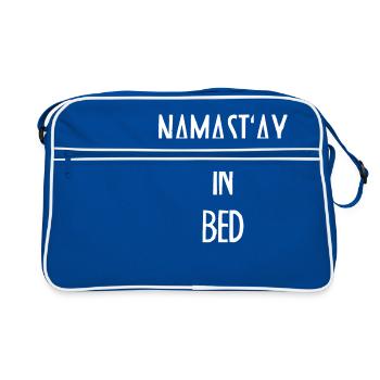 Namastay in Bed / funny / saying / funny / fun - Retro Bag - blue/white - Front