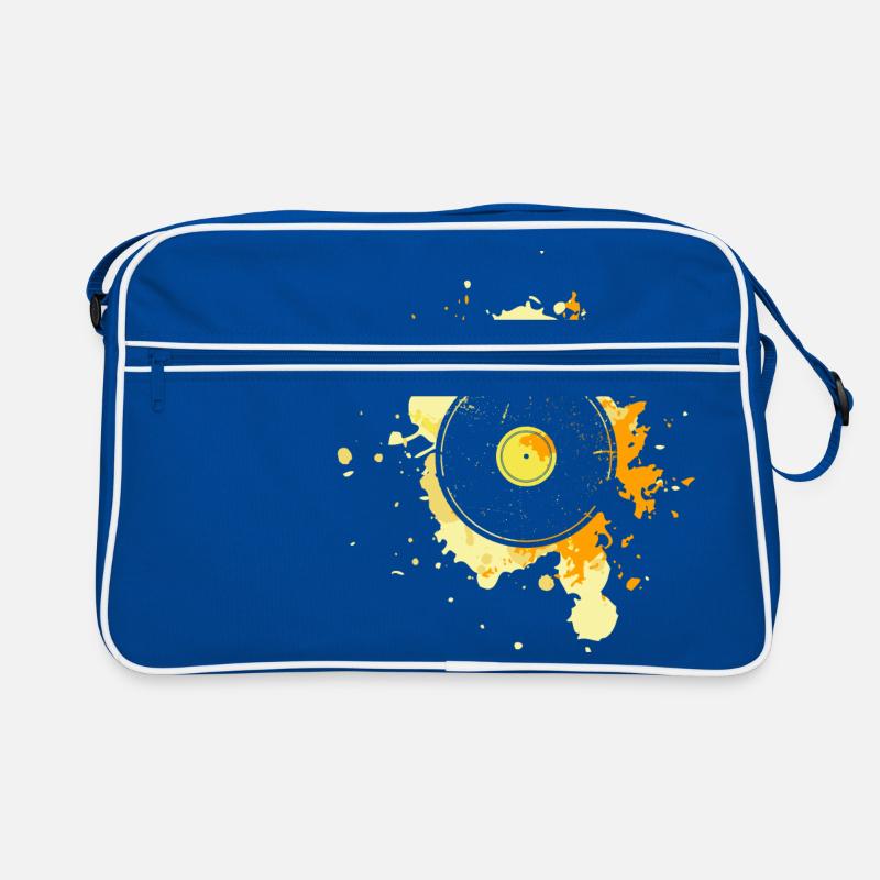 Vinyl - Retro Tasche - Blau/Weiß